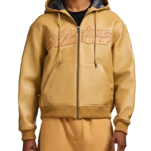 Avirex Script Nappa Leather Hoodie