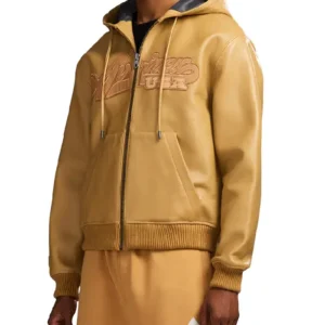 Avirex Script Nappa Leather Hoodie