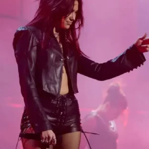 BRIT Awards Dua Lipa Black Leather Jacket