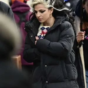 Back To Black Marisa Abela Black Puffer Coat