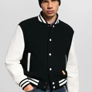 Black and White Louis Vuitton Varsity Jacket