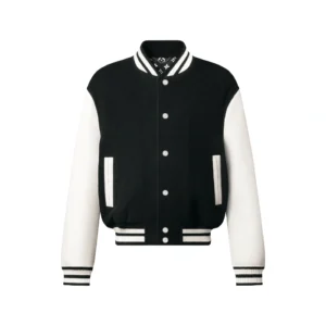 Black and White Louis Vuitton Varsity Jacket