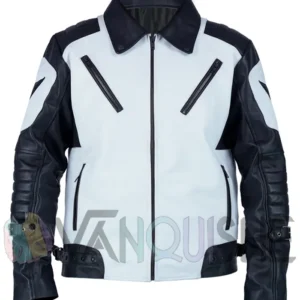 Black and White Moto Leather Jacket