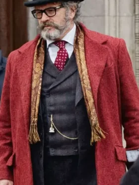 Bucephalus Hodge Young Sherlock Red Wool Coat Front Look