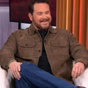 CBS Mornings Cole Hauser Brown Suede Jacket