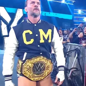 CM Punk Steiner Bros Varsity Jacket Front Look