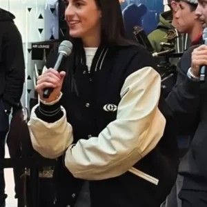 Caitlin Clark x Nike Varsity Jacket Front Look