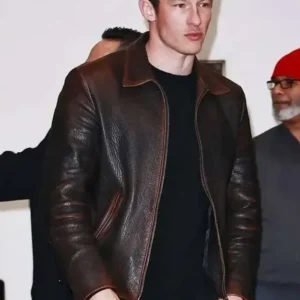 Callum Turner Brown Leather Jacket