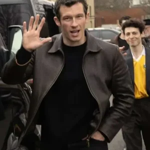 Callum Turner Brown Leather Jacket