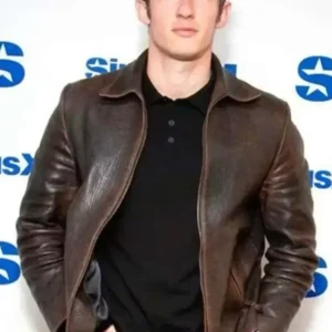 Callum Turner Brown Leather Jacket