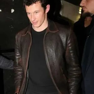 Callum Turner Brown Leather Jacket