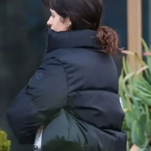 Camila Cabello Black Puffer Jacket Back look