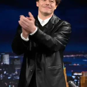 Charlie Heaton The Tonight Show S13 Leather Blazer Front