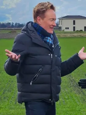 Conan O Brien Must Go Blue Puffer Jacket