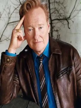 Conan O'Brien Must Go Brown Leather Jacket