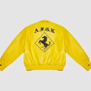 DONCARE AFGK Ferrari Yellow Leather Jacket