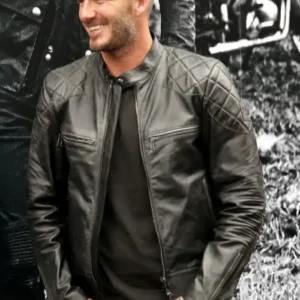 David Beckham's Black Biker Leather Jacket