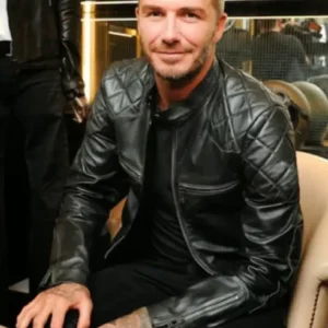 David Beckham's Black Biker Leather Jacket