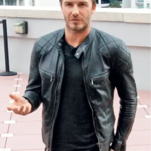 David Beckham's Black Biker Leather Jacket