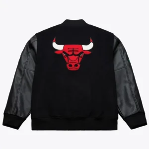 Derrick Rose Chicago Bulls Black Retirement Letterman Jacket Back