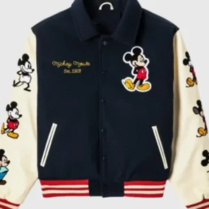 Disney Shoe Palace Mickey and Friends Icon Varsity Jacket Front