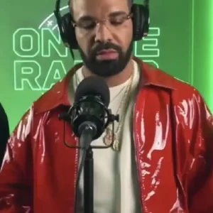 Drake On The Radar Red Leather Jacket
