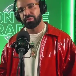 Drake On The Radar Red Leather Jacket