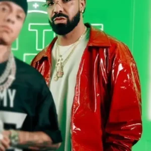 Drake On The Radar Red Leather Jacket