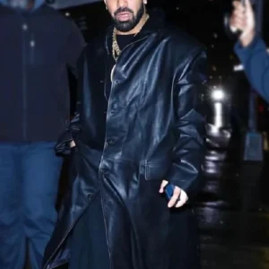 Drake Vaffanculo Black Leather Coat