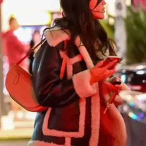 Eiza Gonzalez Shearling Leather Jacket