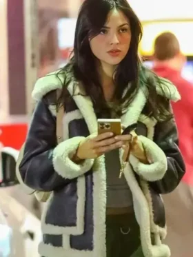 Eiza Gonzalez Shearling Leather Jacket