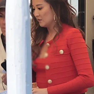 Emily In Paris Ashley Park Red Knitted Jacket