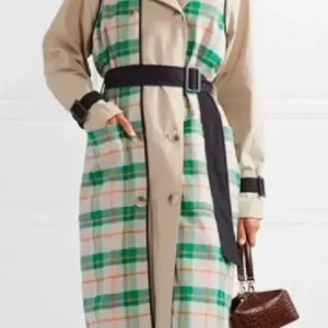 Emily In Paris Lily Collins Plaid Trench Coat
