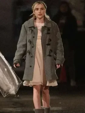 Emma Roberts About Fate Grey Wool Coat