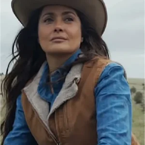 Eternals Salma Hayek Brown Leather Vest