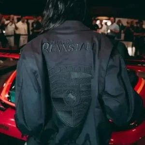 F1 Grand Prix Monaco Dua Lipa Black Bomber Jacket Back Look