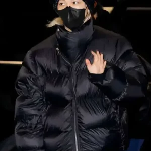 Felix Golden Disc Awards Departure Black Puffer Jacket Front Look