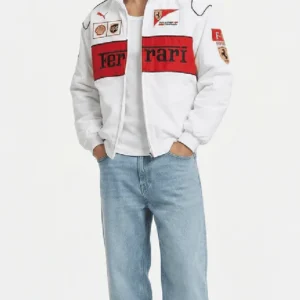 Ferrari F1 Vintage Racing White Jacket