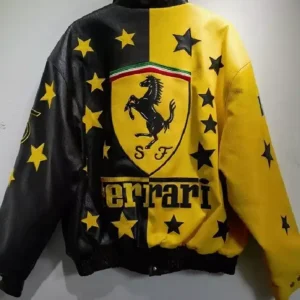 Ferrari Motorcycle Bomber Yellow and Black Jacket