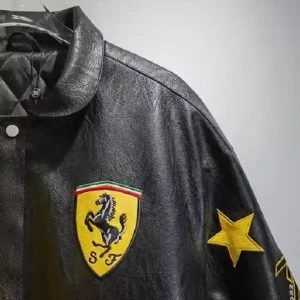 Ferrari Motorcycle Bomber Yellow and Black Jacket