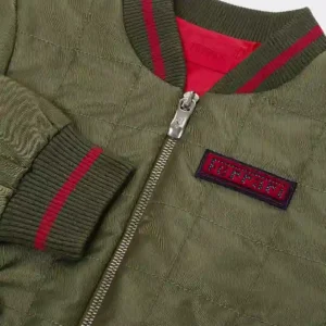 Ferrari Olive Green Technical Bomber Jacket