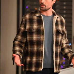 Found Brett Dalton Shearling Checked Jacket