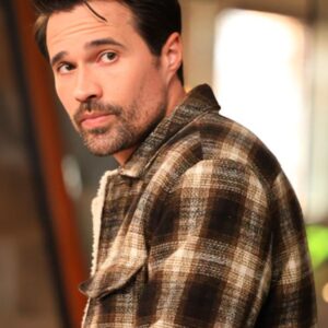 Found Brett Dalton Shearling Checked Jacket