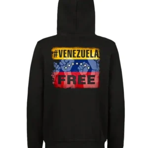 Free Venezuela Black Hoodie Back Look
