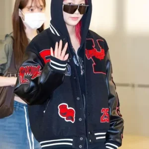 Giselle Bad Vibes Varsity Jacket Front Look