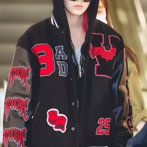 Giselle Bad Vibes Varsity Jacket Front Look