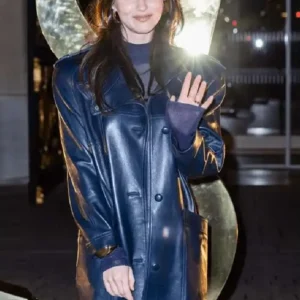 Gracie Abrams Leather Coat