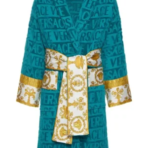 Green Versace Robe Front Look