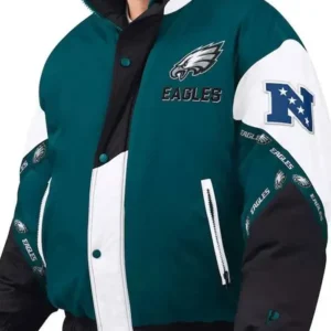Green and Black Eagles Tape Jacket Front look