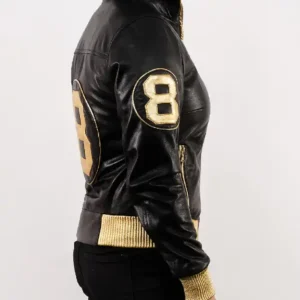 Handmade 8 Ball David Puddy Black and Golden Jacket